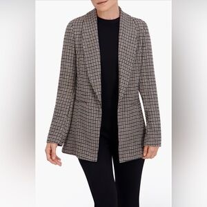 Ookie & Lala Plaid Shawl Collar Women's Checkered Jacket size Small